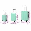 vidaXL Suitcase with Lock 3 pcs Mint green 50 x 31 x 78 cm ABS Plastic