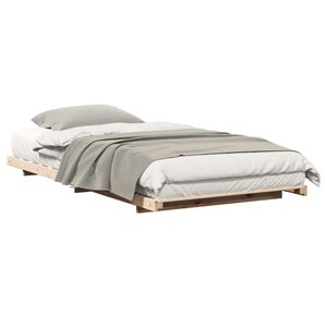 vidaXL Floor Bed Frame Brown 100 x 200 cm Solid pine wood