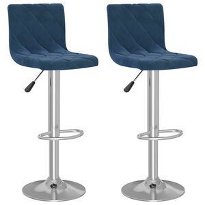 vidaXL Bar Stools 2 pcs Blue Velvet
