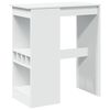 vidaXL Bar Table with Racks White 90x47,5x103,5 cm Engineered Wood