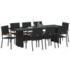 vidaXL Garden Dining Set 9 pcs Black Poly Rattan
