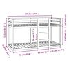 vidaXL Bunk Bed without Mattress White 75x190 cm Small Single Solid Wood Pine