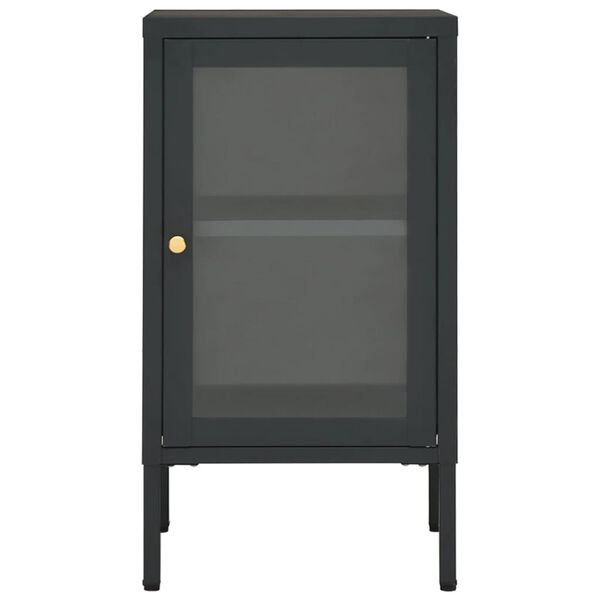 vidaXL Sideboard Anthracite 38x35x70 cm Steel and Glass