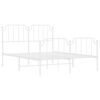 vidaXL Metal Bed Frame without Mattress with Footboard&nbsp;White 150x200cm