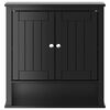 vidaXL Bathroom Wall Cabinet BERG Black 69.5x27x71.5 cm Solid Wood