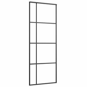 vidaXL Sliding Door ESG Glass and Aluminium 76x205 cm Black