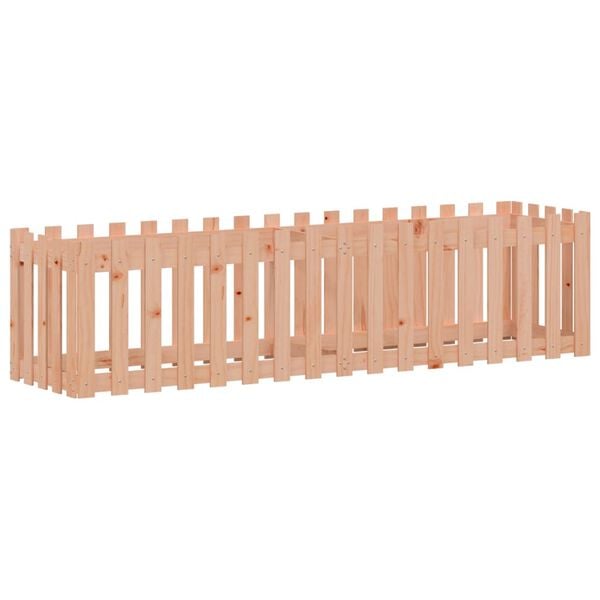 vidaXL Garden Raised Bed with Fence Design 200x50x50 cm Solid Wood Douglas