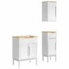 vidaXL Bathroom Furniture Set FLORO 3 pcs White Solid Pine Wood