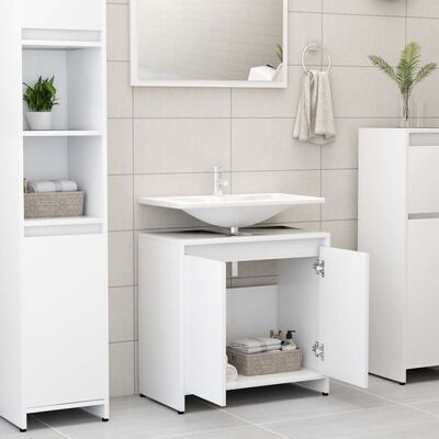 vidaXL Bathroom Cabinet White 60x33x61 cm Engineered Wood