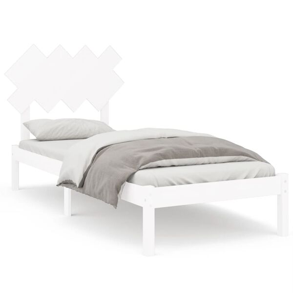 vidaXL Bed Frame without Mattress White 90x200 cm Solid Wood