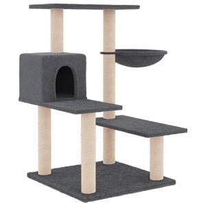 vidaXL Cat Tree with Sisal Scratching Posts Dark Grey 82,5 cm