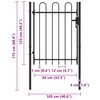 vidaXL Fence Gate Single Door with Arched Top Steel 1x1.2 m Black
