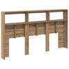 vidaXL Headboard Cabinet with LED Artisan Oak 180x17x102 cm