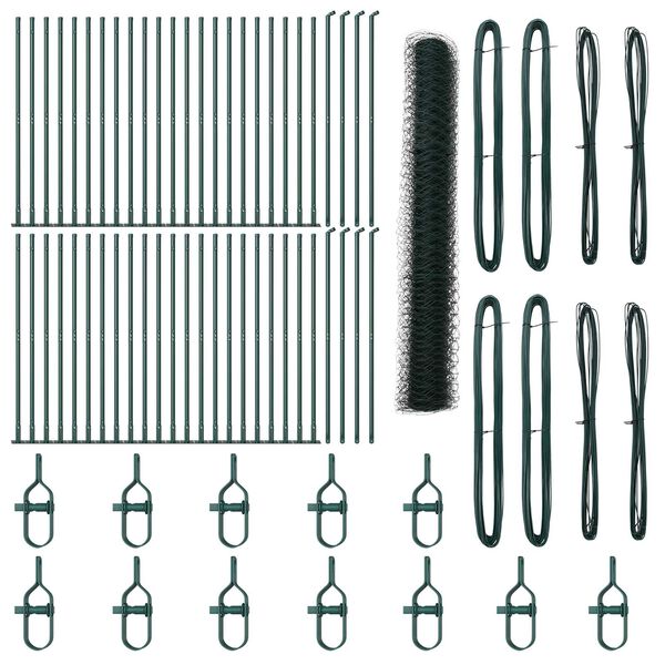 vidaXL Fence Post Green 100 x 1.2 m (50 mm mesh) Steel and PVC