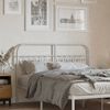 vidaXL Metal Headboard White 140 cm