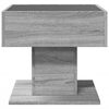 vidaXL Coffee Table with LED Grey Sonoma 50x50x45 cm Engineered Wood