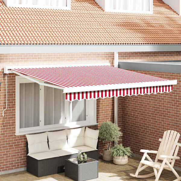 vidaXL Awning Red and White 300 x 250 x 165 cm Polyester and Aluminium