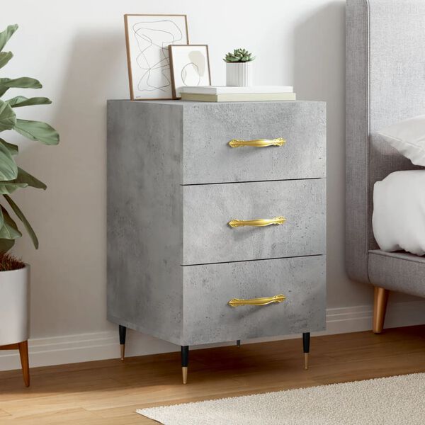 vidaXL Bedside Cabinet Concrete Grey 40x40x66 cm Engineered Wood
