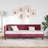 vidaXL Corner Bed Frame with Headboard Wine Red 80 cm x 200 cm Velvet
