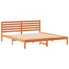 vidaXL Bed Frame with Headboard Wax Brown 200 x 200 cm Solid Pine Wood