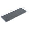 vidaXL Stair Mats 15 pcs 65x21x4 cm Light Grey and Blue Rectangular Edge