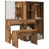 vidaXL Dressing Table Set with LED Old Wood Engineered Wood