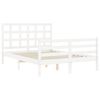 vidaXL Bed Frame without Mattress White 140x190 cm Solid Wood