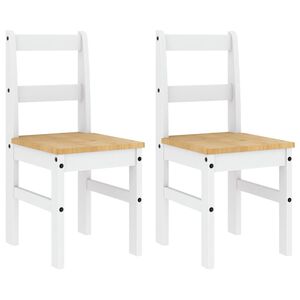 vidaXL Dining Chairs 2 pcs PANAMA White 40x46x90 cm Solid Wood Pine