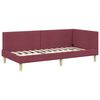 vidaXL Corner Bed Frame with Headboard Wine Red 100 cm x 200 cm Velvet