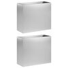vidaXL Garden Planter 2 pcs Silver 50 x 20 x 40 cm Galvanised Steel