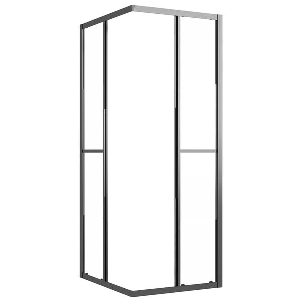 vidaXL Shower Cabin Half Frosted ESG 90x70x180 cm Black