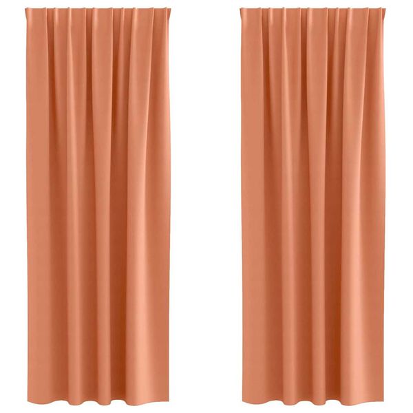 vidaXL Blackout Curtains with Rings 2 pcs Terracotta 260 x 140 cm
