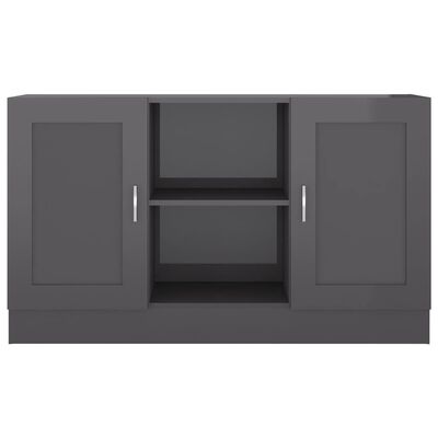 vidaXL Sideboard High Gloss Grey 120x30.5x70 cm Engineered Wood