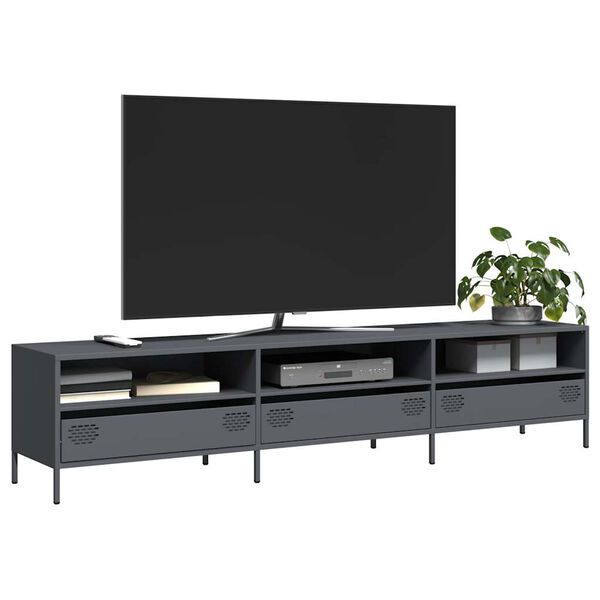 vidaXL TV Cabinet Anthracite 202x39x43.5 cm Cold-rolled Steel