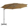 vidaXL Cantilever Garden Parasol with Steel Pole Taupe 300 cm