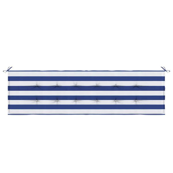 vidaXL Garden Bench Cushion Striped Blue and white 180 x 50 x 4 cm