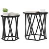 vidaXL Coffee Table 2 pcs Black Oak Engineered Wood and Steel