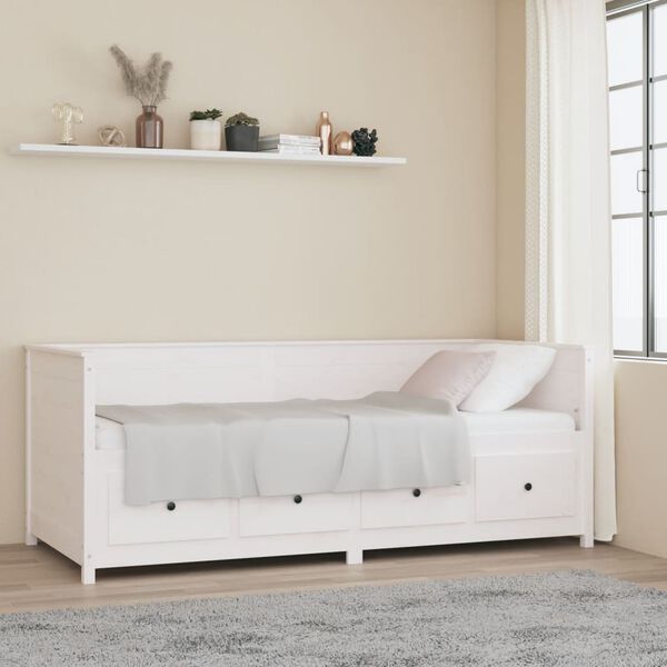 vidaXL Day Bed without Mattress White 90x200 cm Solid Wood Pine
