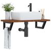 vidaXL Basin Shelf Wall Mounted Steel and Solid Wood Oak