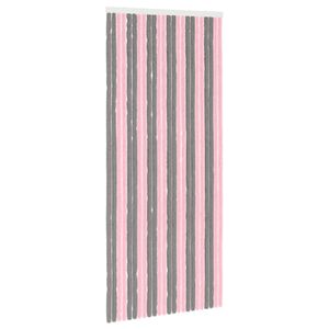 vidaXL Insect Curtain Chenille Silver Grey and Pink 100 x 230 cm