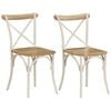 vidaXL Cross Chair | Set of 2 | White | Solid mango wood, Steel | Adult