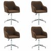 vidaXL Swivel Dining Chairs 4 pcs Brown Fabric