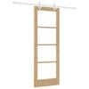 vidaXL Sliding Door 73.5 x 198.5 cm Solid Pine Wood and Glass Natural
