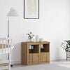 vidaXL LED Sideboard 2 pcs Artisan Oak 41 x 37 x 67 cm Engineered Wood