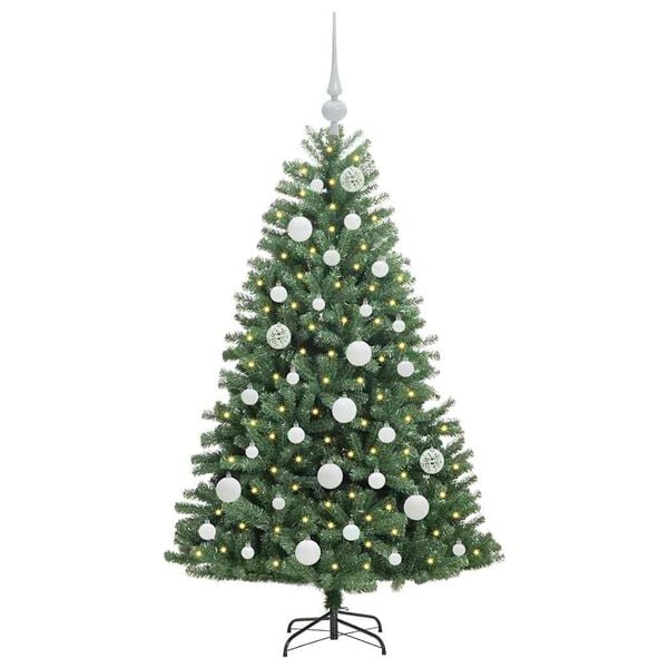 vidaXL Artificial Hinged Christmas Tree Green 120 cm PVC and Metal