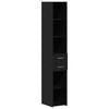 vidaXL Slim Storage Cabinet with Drawer Black oak 30 x 42.5 x 225 cm