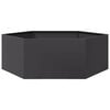vidaXL Garden Planter Black Hexagon 138x120x45 cm Steel