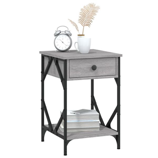 vidaXL Bedside Cabinet Grey Sonoma 40x42x60 cm Engineered Wood