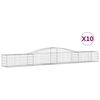 vidaXL Arched Gabion Baskets 10 pcs 400x50x40/60 cm Galvanised Iron