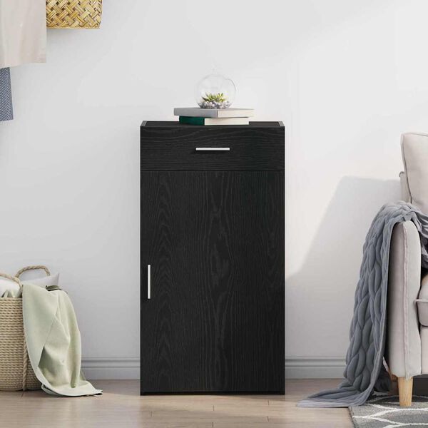 vidaXL Sideboard with Drawer Black Oak 50 x 42.5 x 93 cm